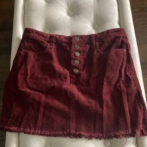 Corduroy skirt burgundy